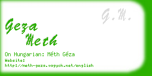 geza meth business card